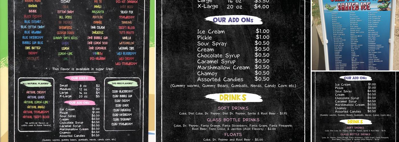 Snappy Snow Menu