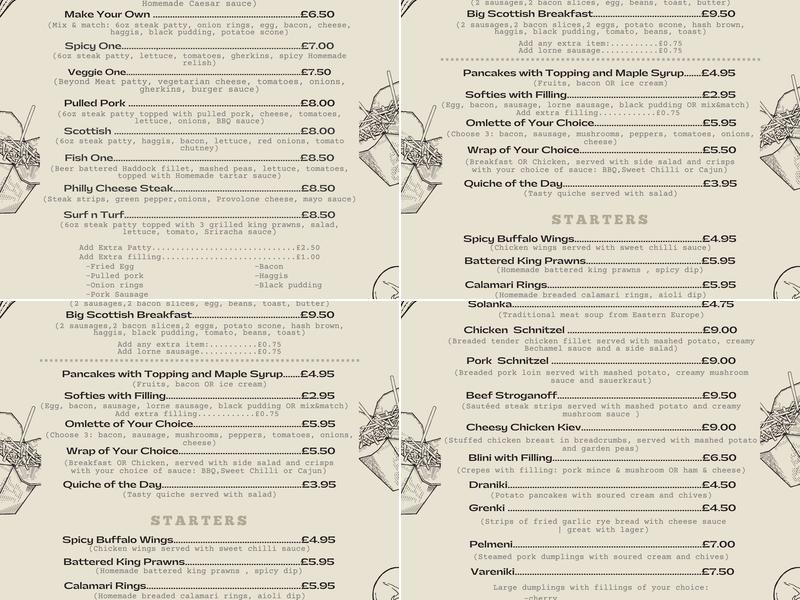 Victoria Bar & Lounge Menu