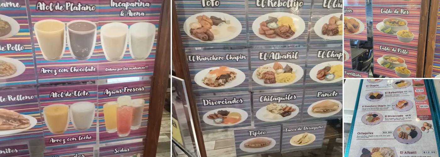 El Quetzal Restaurant & Bakery Menu