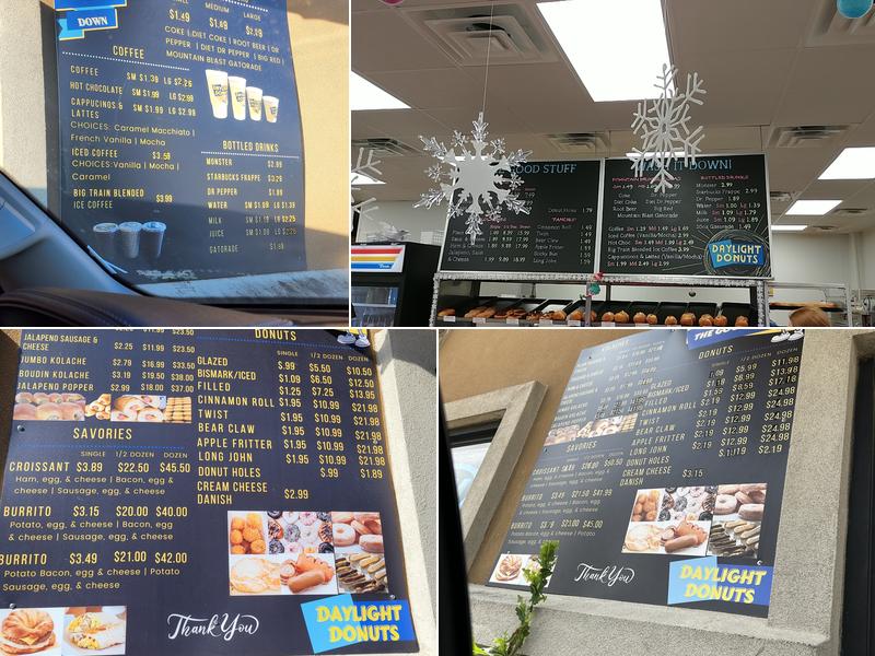 Daylight Donuts Menu