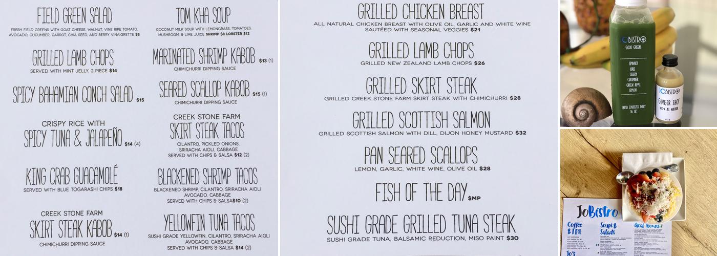 Jo Bistro Menu