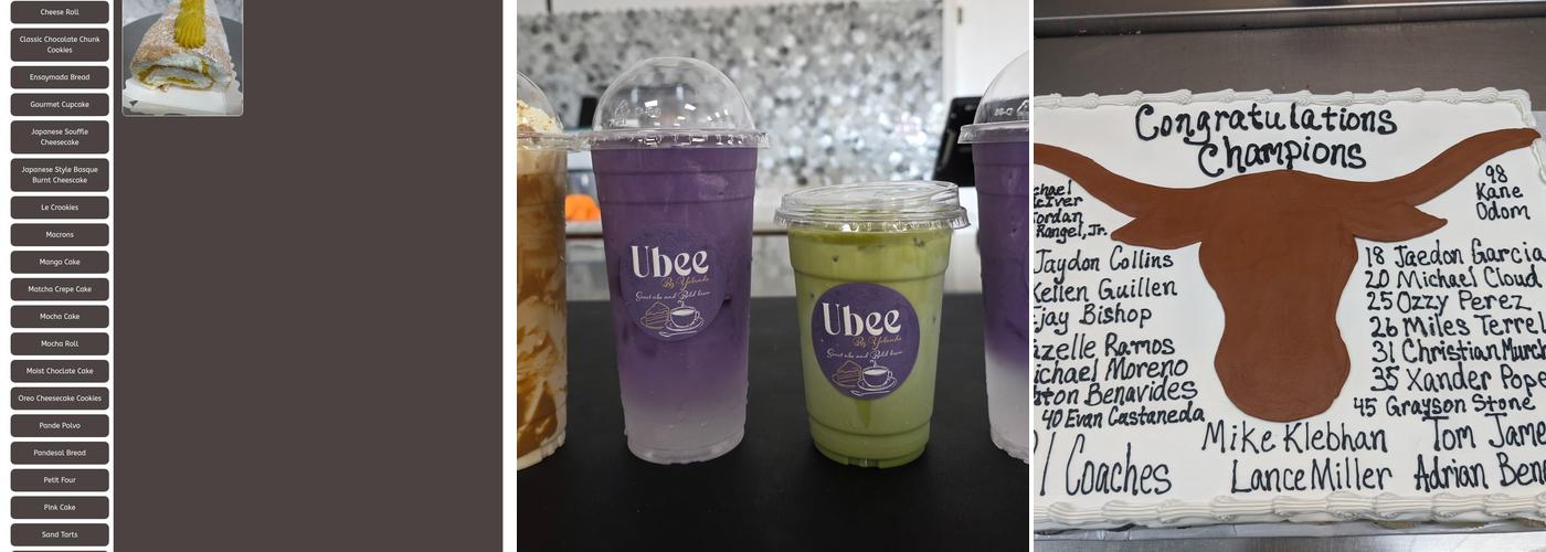 Yolanda's Specialty Cakes Menu