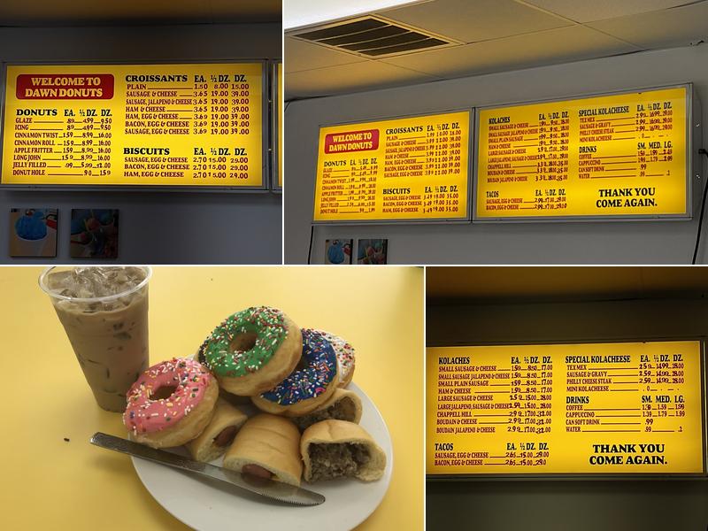 Dawn Donuts Menu