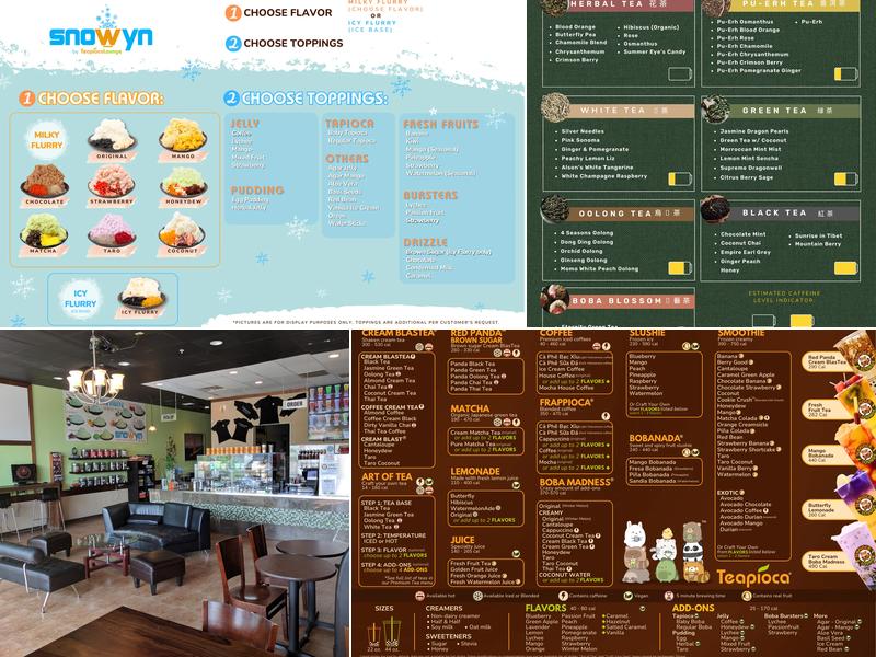 Teapioca Lounge Menu