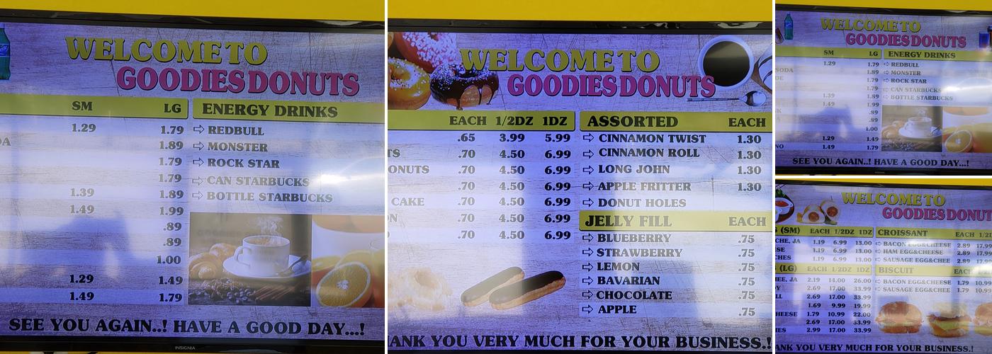 Goodies Donuts Menu