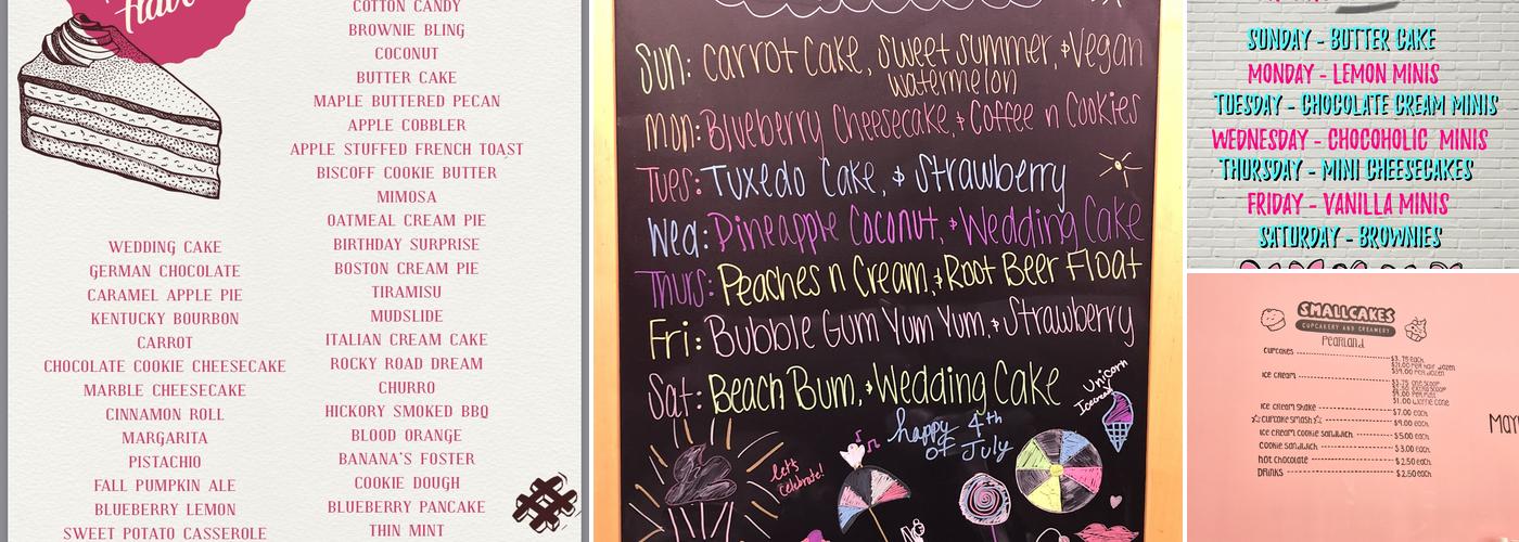 Smallcakes Menu