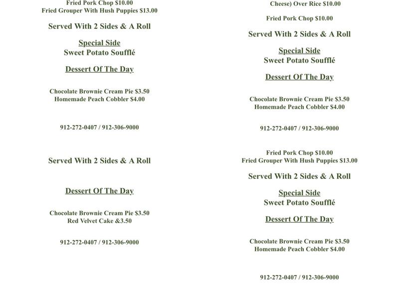 Pie Masters Menu