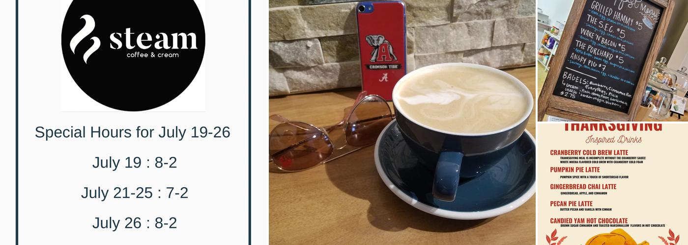 Steam Coffee & Cream Menu