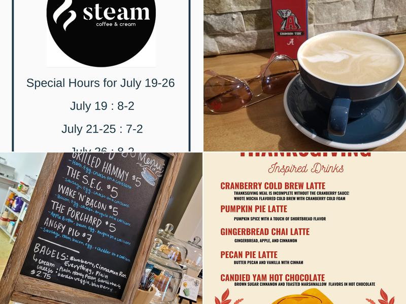 Steam Coffee & Cream Menu