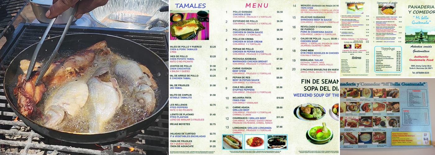 Panadería Mi Bella Guatemala Menu