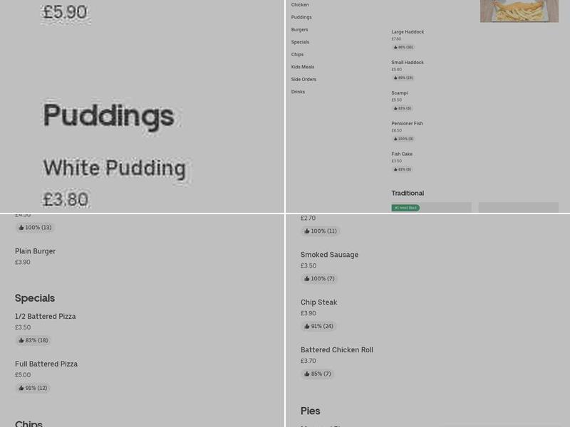 Back Hilton Fish Bar Menu