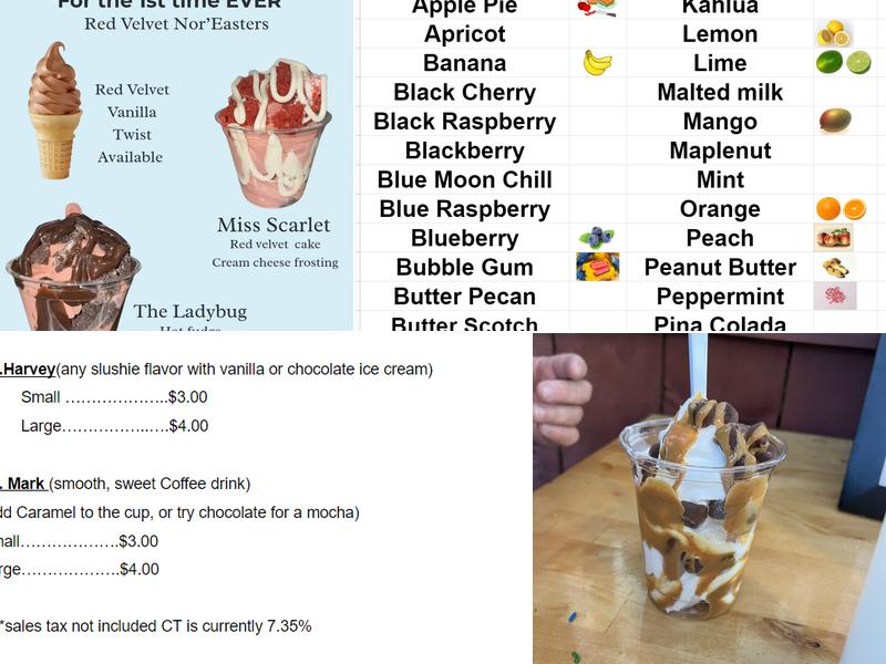 Buck's Soft Serve, LLC Menu