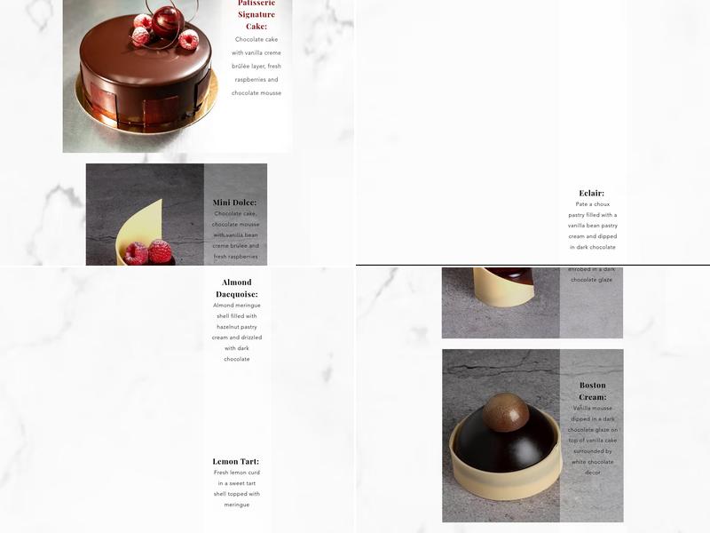 Dolce Patisserie Menu