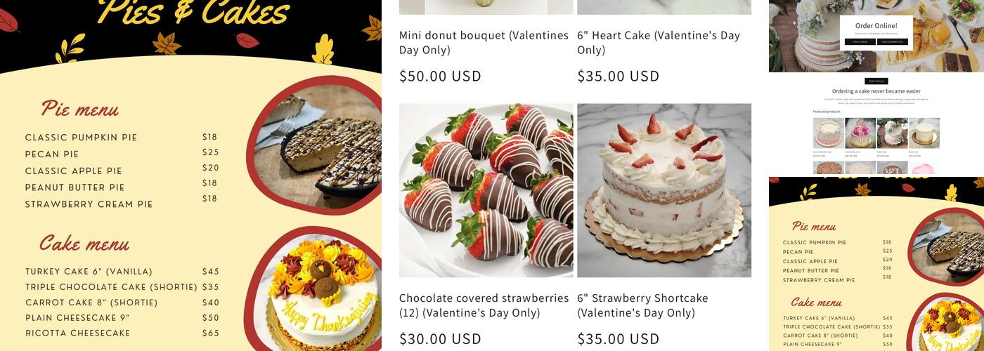 CC Cakes Menu