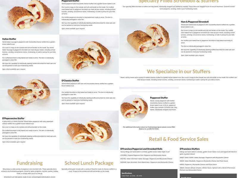 P & S Bakery Menu