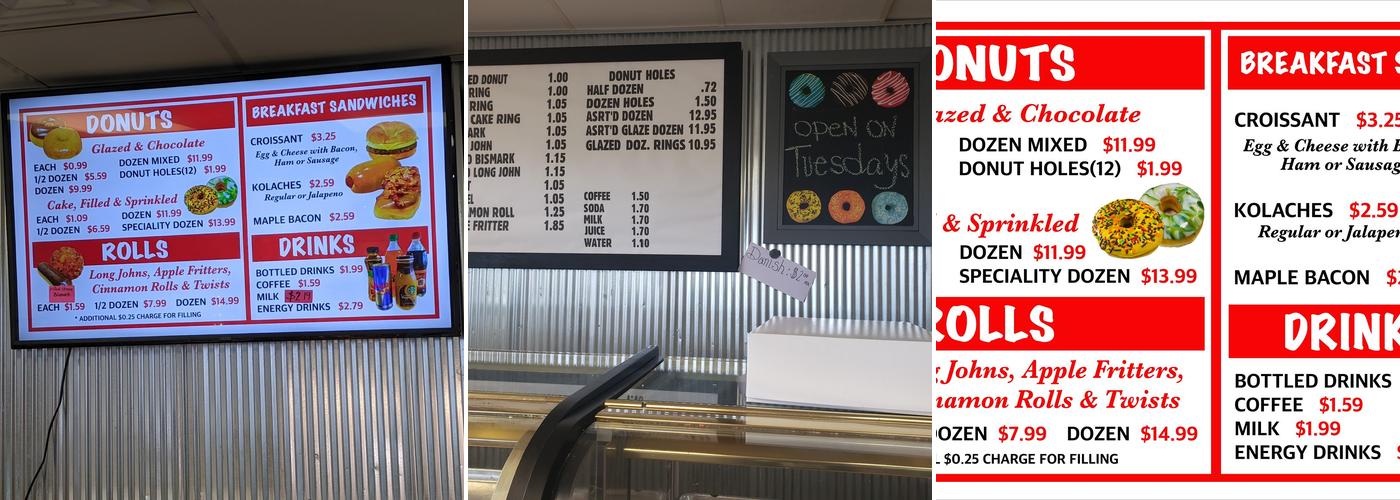 Master Donuts of Sullivan Menu