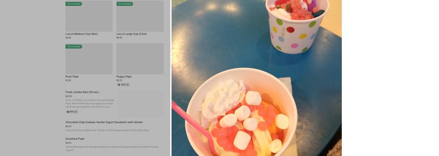 Lulu's Yogurt With A Twist! Menu
