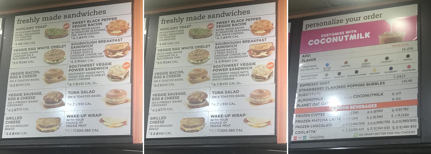 Dunkin' Menu