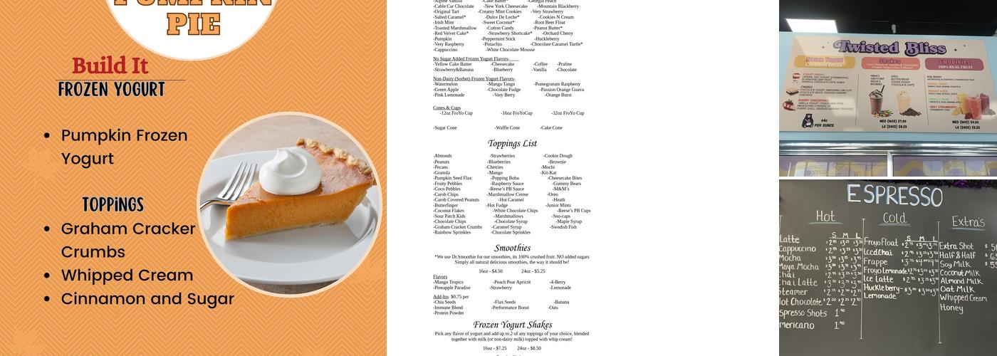 Twisted Bliss Menu
