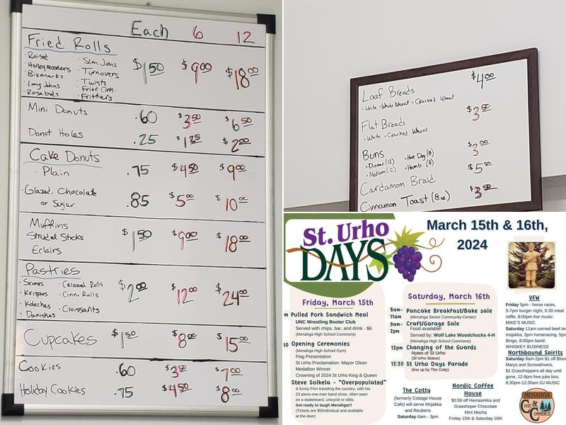 Chocker's Bakery Menu