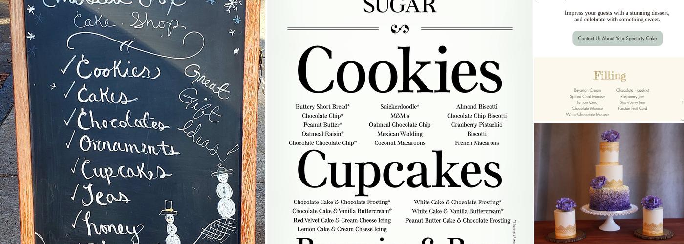 The Frosted Fox Cake Shop Menu