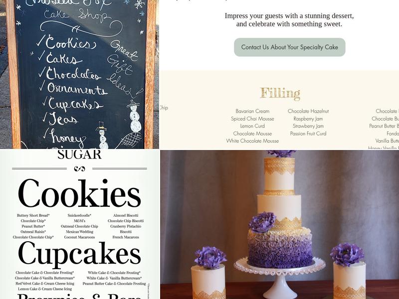 The Frosted Fox Cake Shop Menu