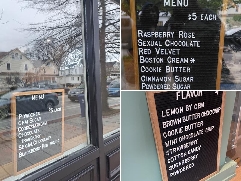 Cloudy Donut Co. Menu