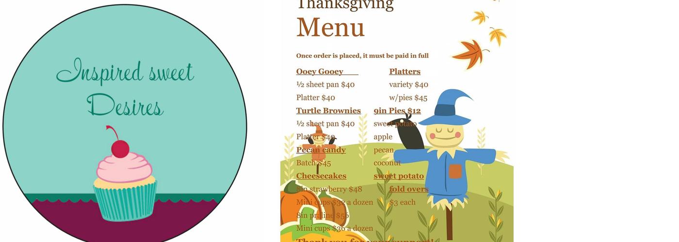 Inspired Sweet Desires, LLC Menu