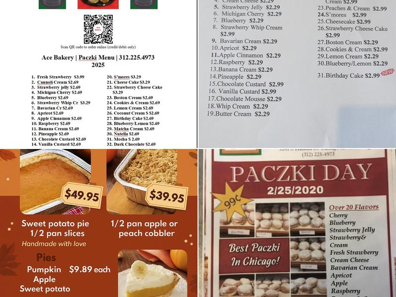 Ace Bakery Menu