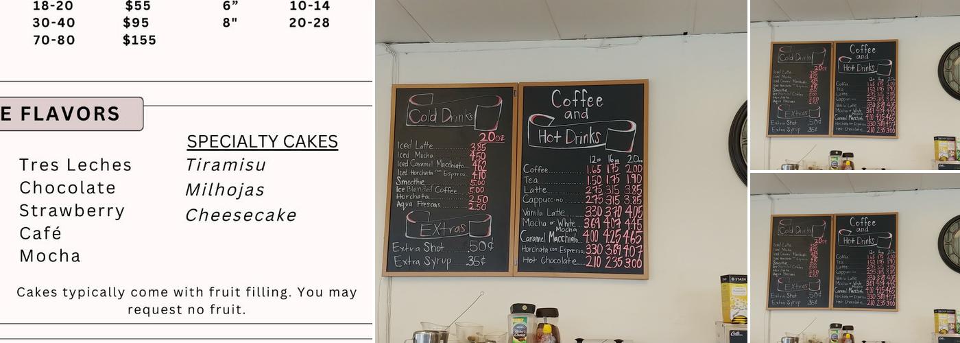 Continental Bakery Menu
