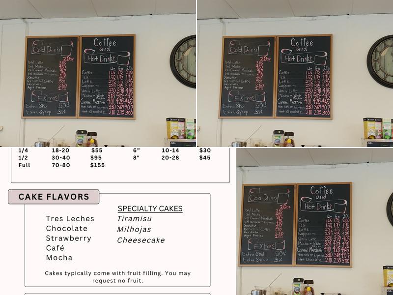 Continental Bakery Menu
