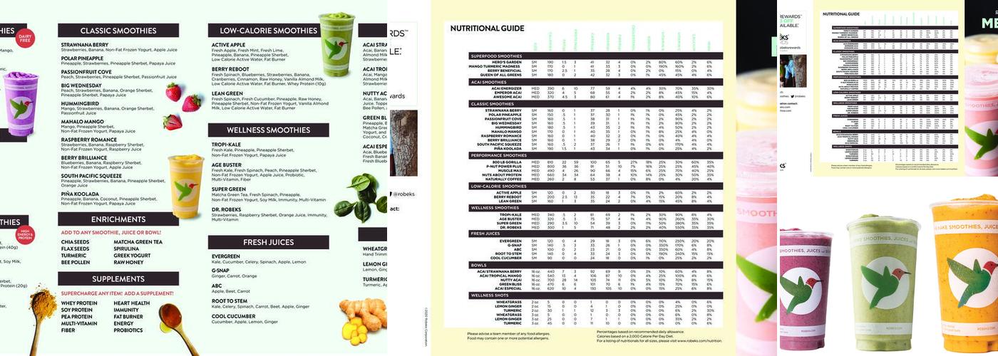 Robeks Fresh Juices & Smoothies Menu