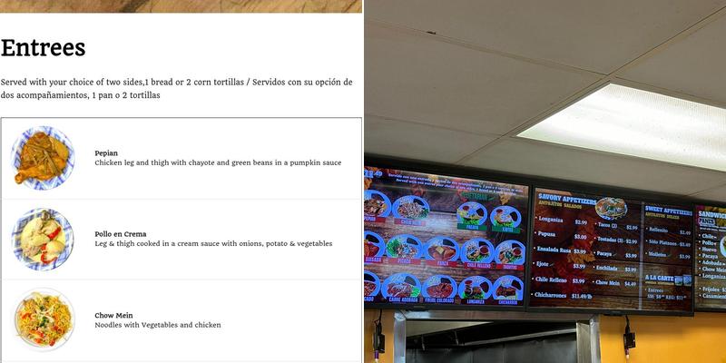 Guatemalteca Bakery and Restaurant Menu