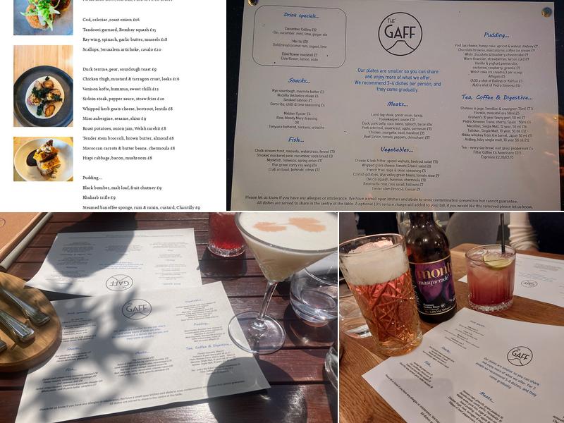 The Gaff abergavenny Menu