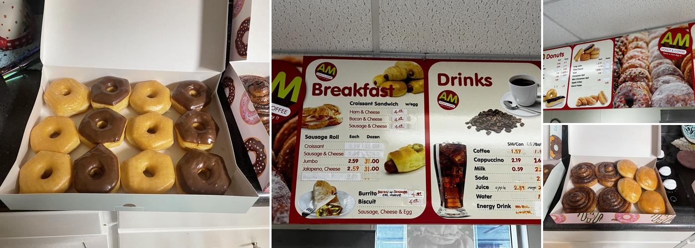 A M Donuts & Coffee Menu
