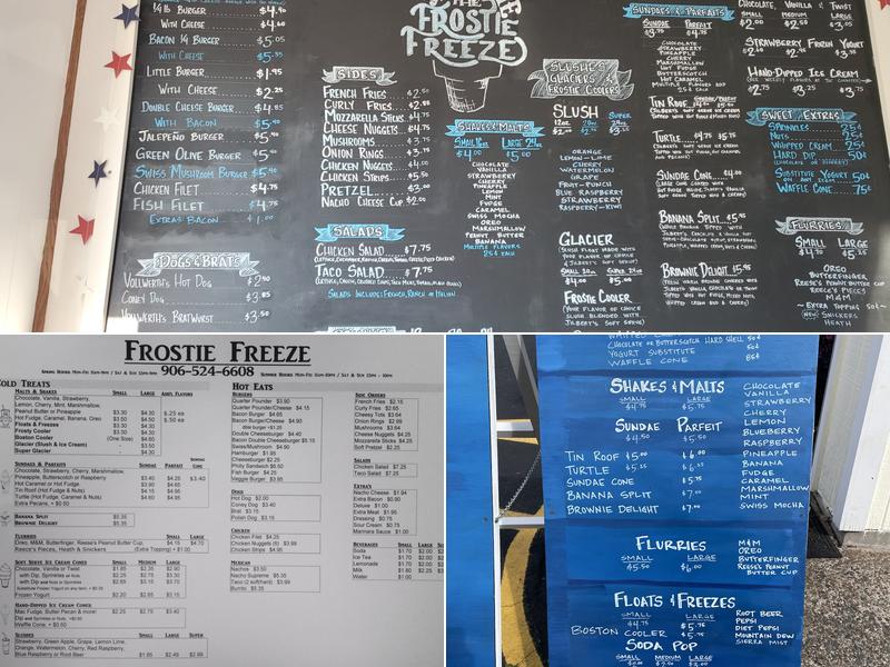 Frostie Freeze Menu