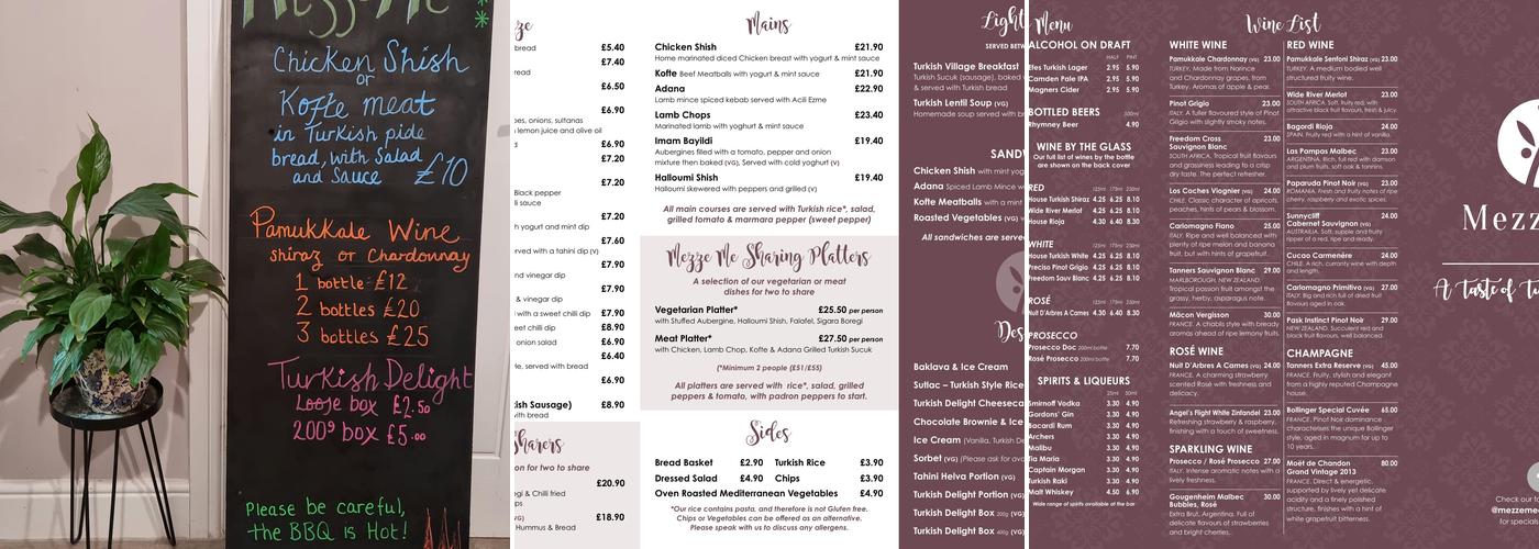 Mezze Me Menu