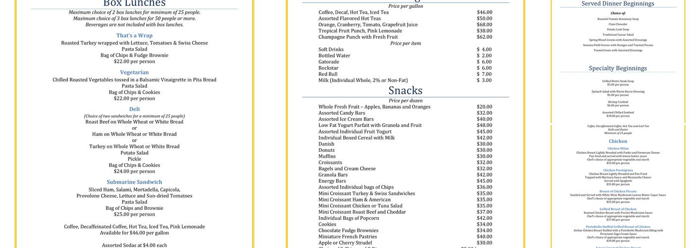 Java Vegas Coffee & Creamery Menu