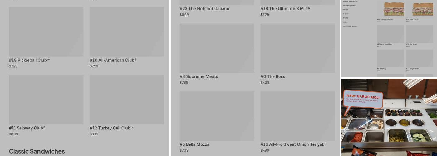 Subway Menu