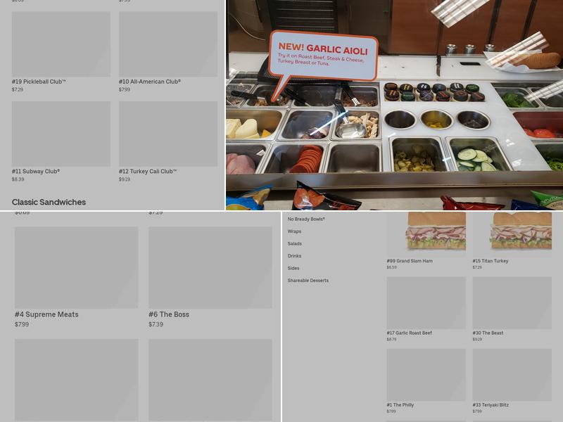 Subway Menu