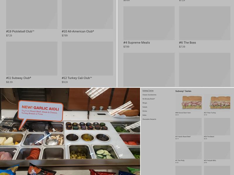 Subway Menu