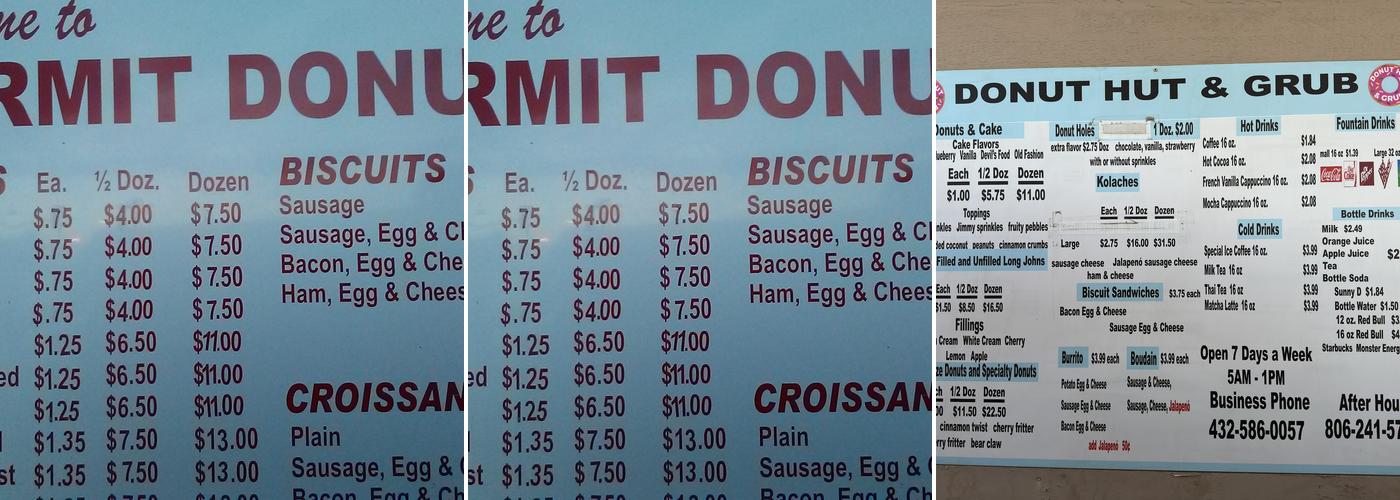 Kermit Donuts Menu