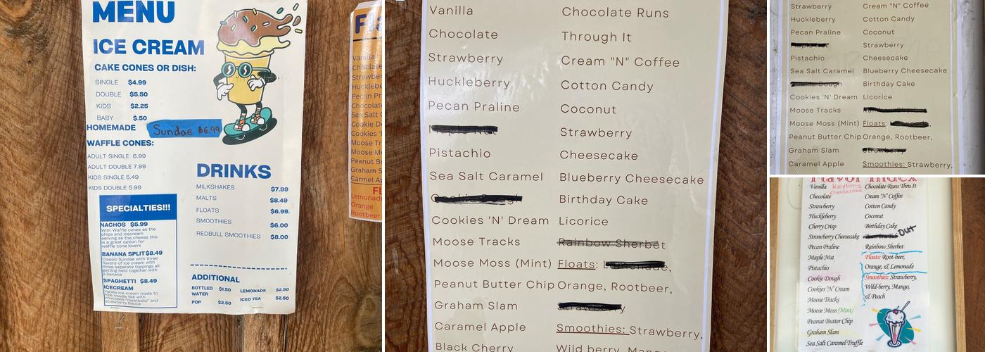 Lickity Splits Menu