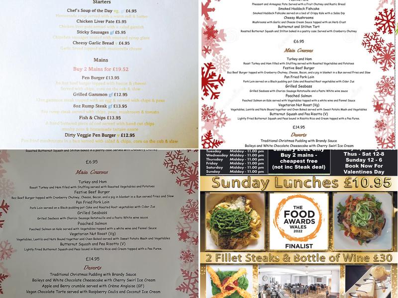 Pen-y-Bont Inn Menu