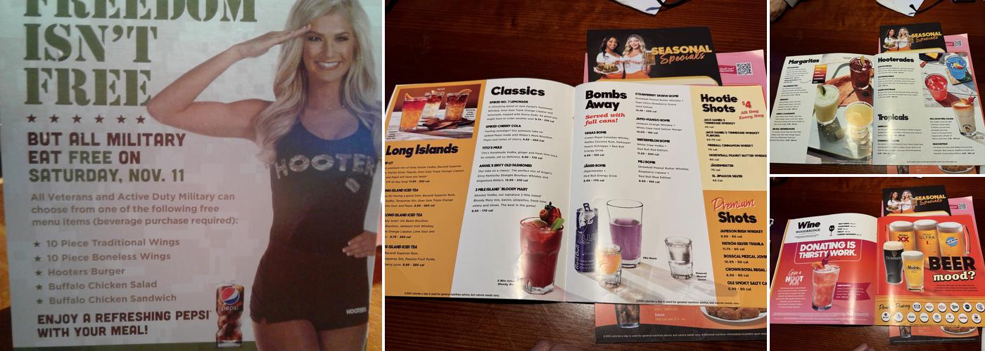 Hooters Menu