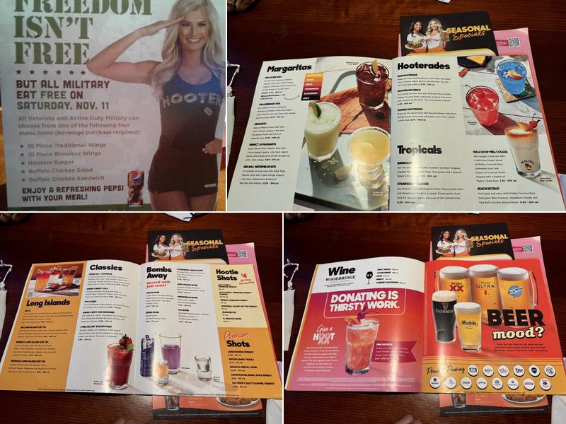 Hooters Menu