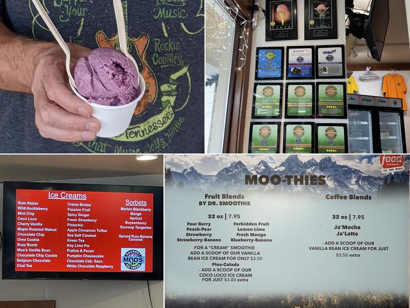 Moo's Gourmet Ice Cream Menu