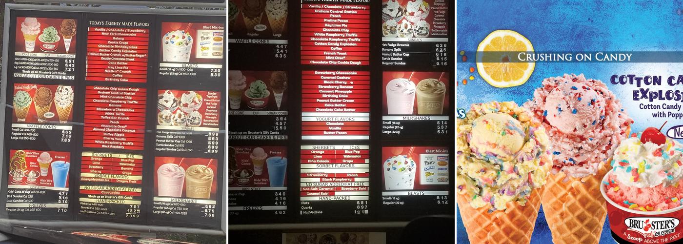 Bruster's Real Ice Cream Menu