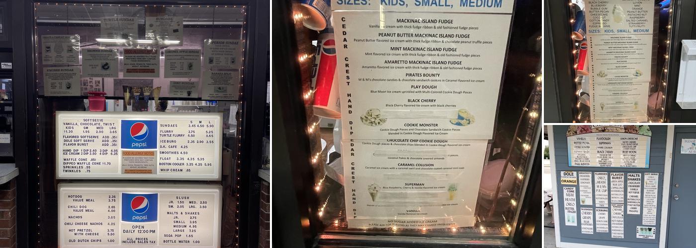 Dairy Kream Menu