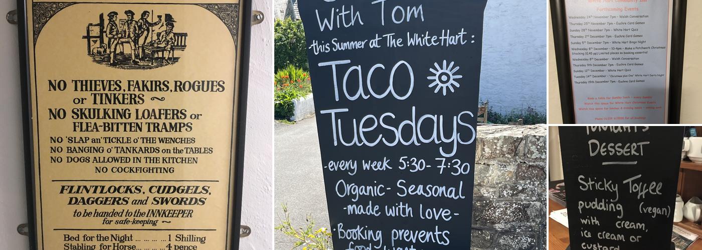 White Hart Community Inn Menu